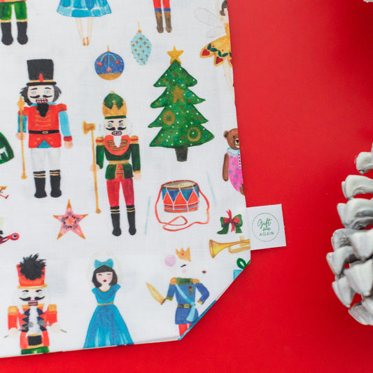 Nutcracker fabric gift bag
