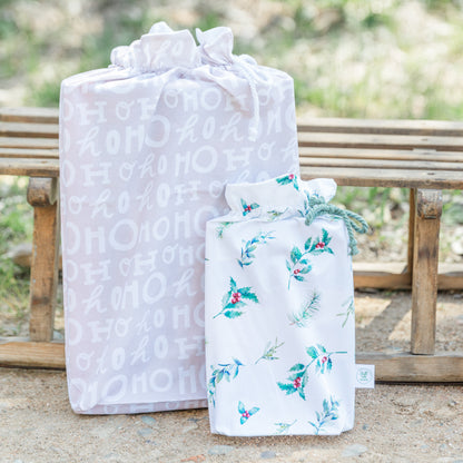 Christmas Foliage Reusable Fabric Gift Bag